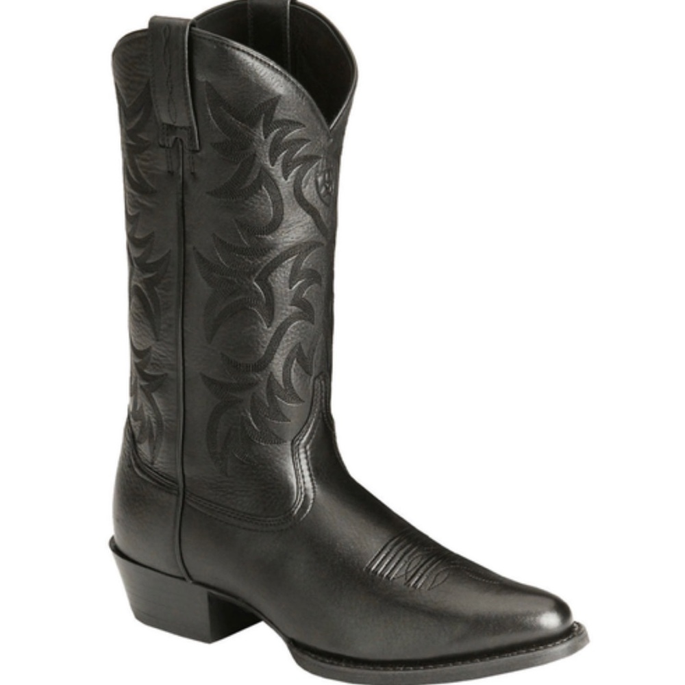 ARIAT Heritage Black Western Men embroidered Cowboy Boots 10.5 D Yellowstone